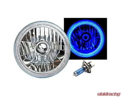 Octane Lighting 7 Inch SMD Blue LED Halo Angel Eyes H4 Headlamp Headlight Halogen Light Bulbs Pair - OL-030-B