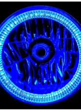 Octane Lighting 7 Inch SMD Blue LED Halo Angel Eyes H4 Headlamp Headlight Halogen Light Bulbs Pair                                     - OL-030-B - Image 9