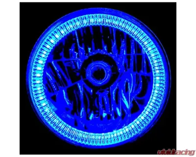 Octane Lighting 7 Inch SMD Blue LED Halo Angel Eyes H4 Headlamp Headlight Halogen Light Bulbs Pair - OL-030-B