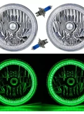 Octane Lighting 7 Inch SMD Green LED Halo Angel Eyes H4 Headlamp Headlight Halogen Light Bulbs Pair                                     - OL-030-G - Image 9