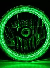 Octane Lighting 7 Inch SMD Green LED Halo Angel Eyes H4 Headlamp Headlight Halogen Light Bulbs Pair                                     - OL-030-G - Image 3