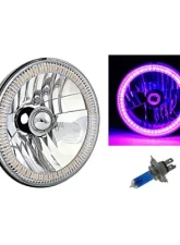 Octane Lighting 7 Inch SMD Purple LED Halo Angel Eyes H4 Headlamp Headlight Halogen Light Bulbs Pair                                     - OL-030-PU - Image 3