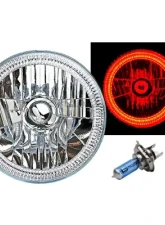 Octane Lighting 7 Inch SMD Red LED Halo Angel Eyes H4 Headlamp Headlight Halogen Light Bulbs Pair                                     - OL-030-R - Image 6