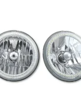 Octane Lighting 7 Inch SMD White LED Halo Angel Eye Headlamp Headlight H4 Halogen Light Bulb Pair                                     - OL-030-W - Image 4