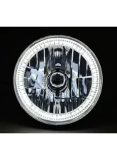 Octane Lighting 7 Inch SMD White LED Halo Angel Eye Headlamp Headlight H4 Halogen Light Bulb Pair                                     - OL-030-W - Image 9