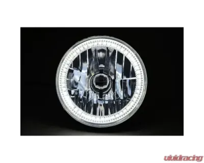 Octane Lighting 7 Inch SMD White LED Halo Angel Eye Headlamp Headlight H4 Halogen Light Bulb Pair - OL-030-W