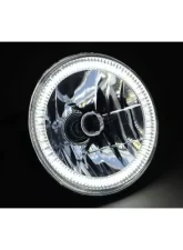 Octane Lighting 7 Inch SMD White LED Halo Angel Eye Headlamp Headlight H4 Halogen Light Bulb Pair                                     - OL-030-W - Image 10