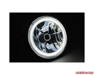 Octane Lighting 7 Inch SMD White LED Halo Angel Eye Headlamp Headlight H4 Halogen Light Bulb Pair - OL-030-W