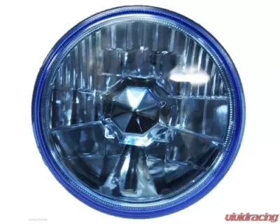 Octane Lighting 5 3/4 Halogen Diamond Crystal Clear Blue Headlight Headlamp 60/55W H4 Bulbs Pair - OL-033-BG