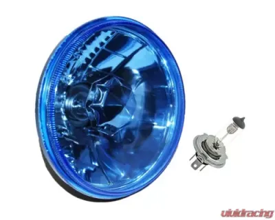 Octane Lighting 5 3/4 Halogen Diamond Crystal Clear Blue Headlight Headlamp 60/55W H4 Bulbs Pair - OL-033-BG