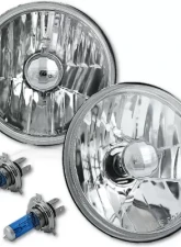 Octane Lighting 5 3/4 Inch Crystal Clear Halogen Headlight Metal Headlamp Sw 60/55W Light Bulbs Pair                                     - OL-033 - Image 12