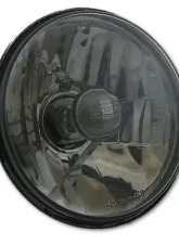 Octane Lighting 5 3/4 Inch Crystal Smoked Halogen Headlight Metal Headlamp 60/55W Light Bulbs Pair                                     - OL-033-SG - Image 4