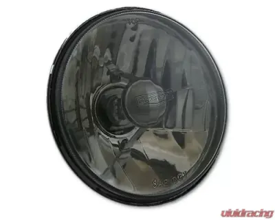 Octane Lighting 5 3/4 Inch Crystal Smoked Halogen Headlight Metal Headlamp 60/55W Light Bulbs Pair - OL-033-SG