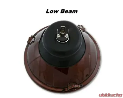 Octane Lighting 5 3/4 Inch Crystal Smoked Halogen Headlight Metal Headlamp 60/55W Light Bulbs Pair - OL-033-SG