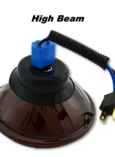 Octane Lighting 5 3/4 Inch Crystal Smoked Halogen Headlight Metal Headlamp 60/55W Light Bulbs Pair                                     - OL-033-SG - Image 6