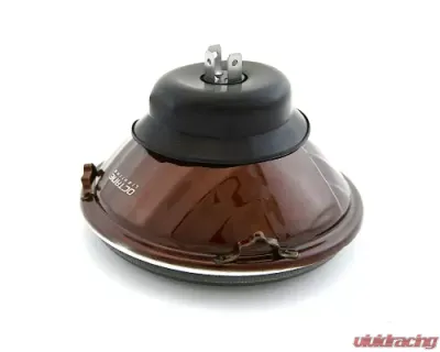 Octane Lighting 5 3/4 Inch Crystal Smoked Halogen Headlight Metal Headlamp 60/55W Light Bulbs Pair - OL-033-SG