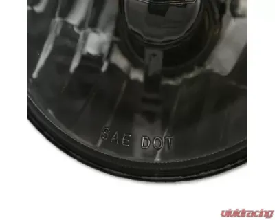 Octane Lighting 5 3/4 Inch Crystal Smoked Halogen Headlight Metal Headlamp 60/55W Light Bulbs Pair - OL-033-SG