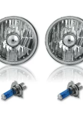 Octane Lighting 5 3/4 Inch Crystal Clear Halogen Headlight Metal Headlamp Sw 60/55W Light Bulbs Pair                                     - OL-033 - Image 2
