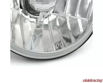 Octane Lighting 5 3/4 Inch Crystal Clear Halogen Headlight Metal Headlamp Sw 60/55W Light Bulbs Pair - OL-033