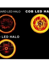 Octane Lighting 7 Inch COB Amber LED Halo Angel Eye H4 Headlamp Headlight Halogen Light Bulb Pair                                     - OL-035-A - Image 3