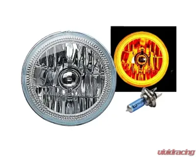 Octane Lighting 7 Inch COB Amber LED Halo Angel Eye H4 Headlamp Headlight Halogen Light Bulb Pair - OL-035-A