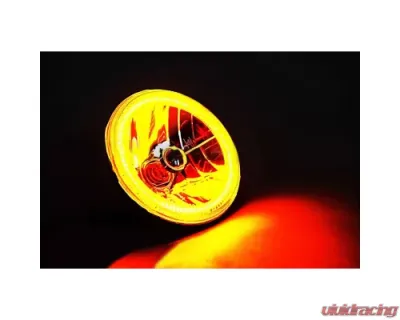Octane Lighting 7 Inch COB Amber LED Halo Angel Eye H4 Headlamp Headlight Halogen Light Bulb Pair - OL-035-A