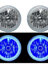 Octane Lighting 7 Inch Blue COB LED Halo Angel Eye H4 Headlamp Headlight Halogen Light Bulb Pair                                     - OL-035-B - Image 10