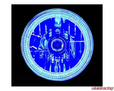 Octane Lighting 7 Inch Blue COB LED Halo Angel Eye H4 Headlamp Headlight Halogen Light Bulb Pair - OL-035-B