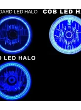 Octane Lighting 7 Inch Blue COB LED Halo Angel Eye H4 Headlamp Headlight Halogen Light Bulb Pair                                     - OL-035-B - Image 4
