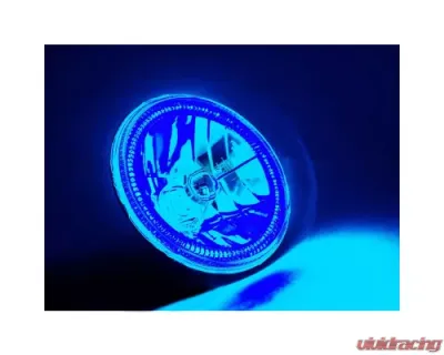 Octane Lighting 7 Inch Blue COB LED Halo Angel Eye H4 Headlamp Headlight Halogen Light Bulb Pair - OL-035-B