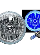 Octane Lighting 7 Inch Blue COB LED Halo Angel Eye H4 Headlamp Headlight Halogen Light Bulb Pair                                     - OL-035-B - Image 9