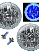 Octane Lighting 7 Inch Blue COB LED Halo Angel Eye H4 Headlamp Headlight Halogen Light Bulb Pair                                     - OL-035-B - Image 10