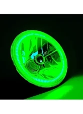 Octane Lighting 7 Inch Green COB LED Halo Angel Eye H4 Headlamp Headlight Halogen Light Bulb Pair                                     - OL-035-G - Image 5