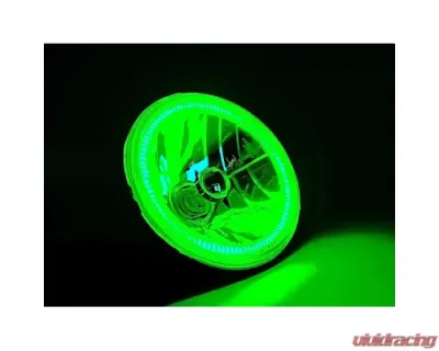 Octane Lighting 7 Inch Green COB LED Halo Angel Eye H4 Headlamp Headlight Halogen Light Bulb Pair - OL-035-G