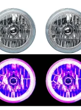 Octane Lighting 7 Inch Purple COB LED Halo Angel Eye 6k Headlamp Headlight Halogen Light Bulb Pair                                     - OL-035-PU - Image 10