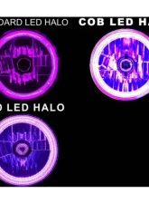 Octane Lighting 7 Inch Purple COB LED Halo Angel Eye 6k Headlamp Headlight Halogen Light Bulb Pair                                     - OL-035-PU - Image 4