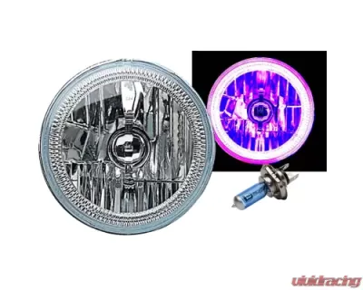 Octane Lighting 7 Inch Purple COB LED Halo Angel Eye 6k Headlamp Headlight Halogen Light Bulb Pair - OL-035-PU