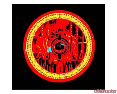 Octane Lighting 7 Inch Red COB LED Halo Angel Eye H4 Headlamp Headlight Halogen 60w Light Bulb Pair - OL-035-R