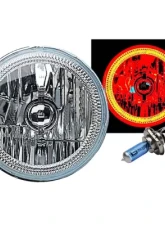 Octane Lighting 7 Inch Red COB LED Halo Angel Eye H4 Headlamp Headlight Halogen 60w Light Bulb Pair                                     - OL-035-R - Image 8