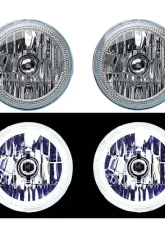 Octane Lighting 7 Inch White COB LED Halo Angel Eye H4 6k Headlamp Headlight Halogen Light Bulb Pair                                     - OL-035-W - Image 9