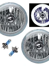 Octane Lighting 7 Inch White COB LED Halo Angel Eye H4 6k Headlamp Headlight Halogen Light Bulb Pair                                     - OL-035-W - Image 9