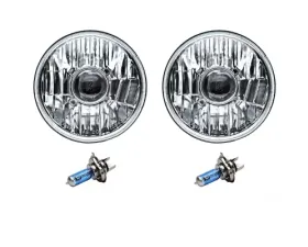 Octane Lighting 5 3/4 Inch Projector Crystal Clear Halogen Headlight Headlamp SW 60w Light Bulb Pair