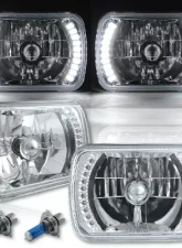 Octane Lighting 7X6 White LED Halo Halogen Crystal Clear Headlights Angel Eye Light H4 Bulbs Pair                                     - OL-050 - Image 12