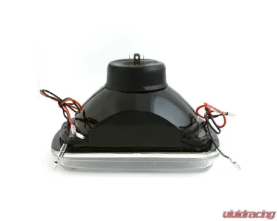 Octane Lighting 7X6 White LED Halo Projector Halogen Crystal Headlights Angel Eye Light H4 Bulbs - OL-050-P