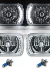 Octane Lighting 7X6 White LED Halo Halogen Crystal Clear Headlights Angel Eye Light H4 Bulbs Pair                                     - OL-050 - Image 2