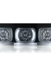 Octane Lighting 7X6 White LED Halo Halogen Crystal Clear Headlights Angel Eye Light H4 Bulbs Pair                                     - OL-050 - Image 3