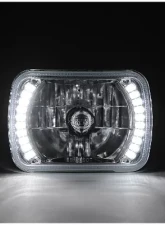 Octane Lighting 7X6 White LED Halo Halogen Crystal Clear Headlights Angel Eye Light H4 Bulbs Pair                                     - OL-050 - Image 5