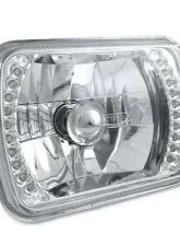 Octane Lighting 7X6 White LED Halo Halogen Crystal Clear Headlights Angel Eye Light H4 Bulbs Pair                                     - OL-050 - Image 6