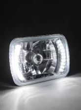 Octane Lighting 7X6 White LED Halo Halogen Crystal Clear Headlights Angel Eye Light H4 Bulbs Pair                                     - OL-050 - Image 7