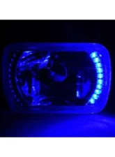Octane Lighting 7X6 Blue LED Halo Halogen Crystal Clear Headlights Angel Eye Light H4 Bulbs Pair                                     - OL-051 - Image 2